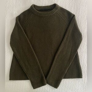 Jenni Kayne Cashmere Fisherman Sweater, Olive Size Small S
